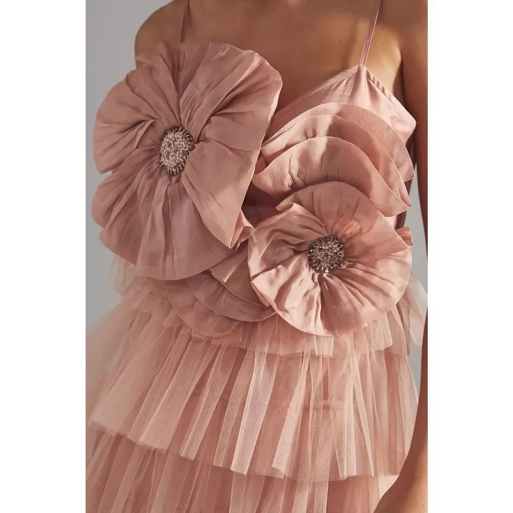 Anthropologie Kavita Bhartia Rosette Tiered Tulle Gown - Picture 4 of 11